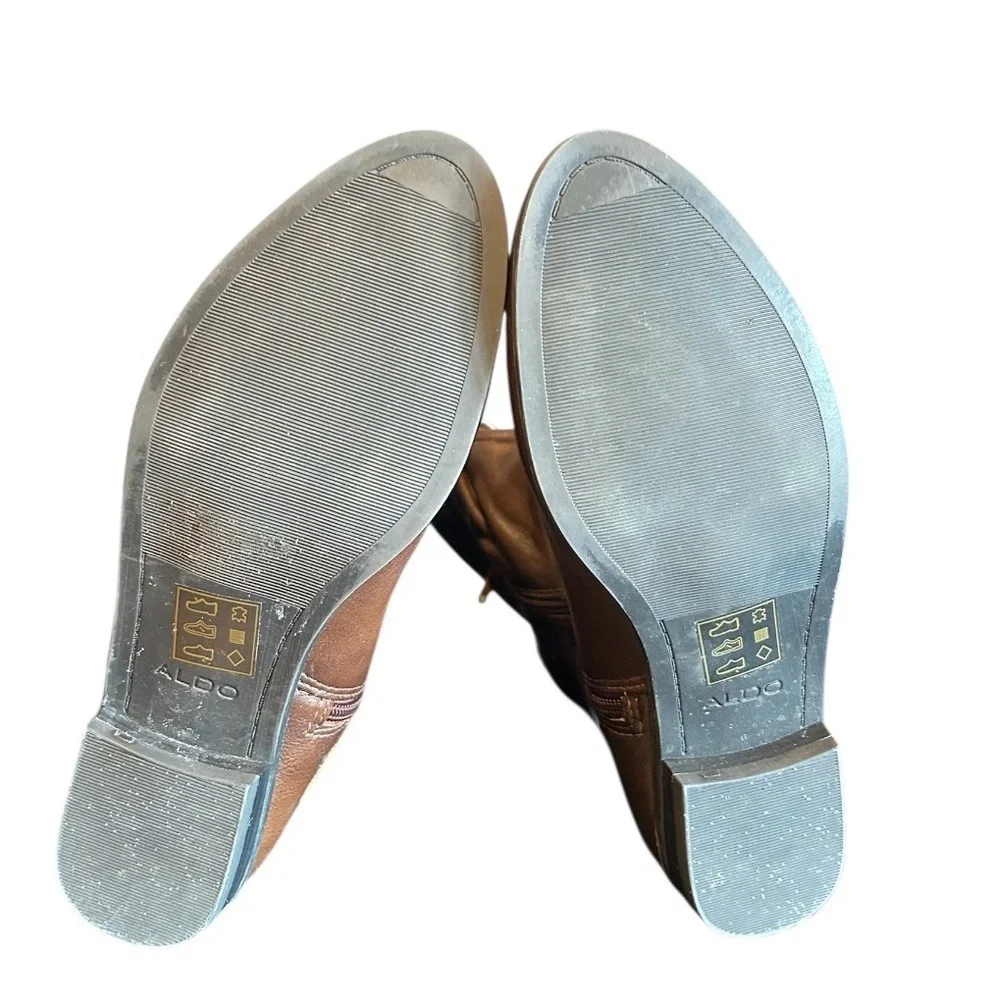 ALDO VINTAGE Brown Leather Riding Boots Dark Academia Equestrian Size 7 - Picture 6 of 11